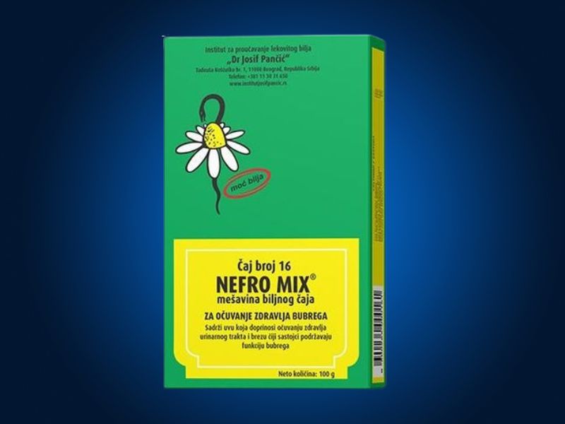 DIAROSTOP MIX - biljna mešavina Instituta Dr Josif Pančić na plavoj pozadini