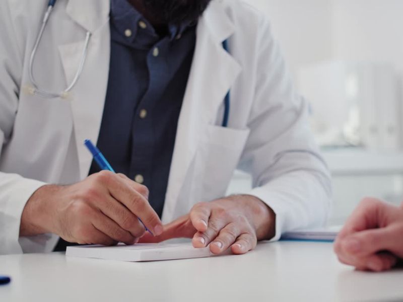 lekar upisuje recept na papir